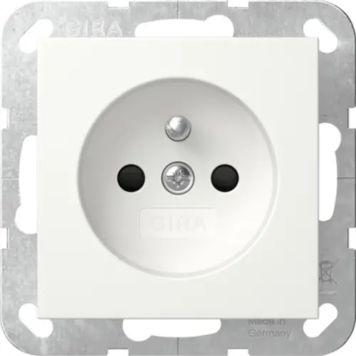 Gira 448527 wandcontactdoos penaarde Belgie verhoogde aanraakbeveiliging Systeem 55 wit mat