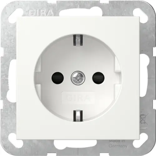 Gira 498103 wandcontactdoos randaarde verhoogde aanraakbeveiliging en 6 mm² aardklem wit