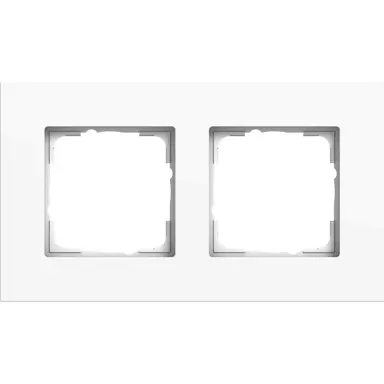 Gira 0212403 afdekraam 2-voudig Esprit aluminium wit glans