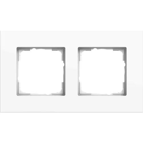 Gira 0212403 afdekraam 2-voudig Esprit aluminium wit glans
