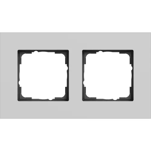 Gira 0212405 afdekraam 2-voudig Esprit aluminium grijs mat