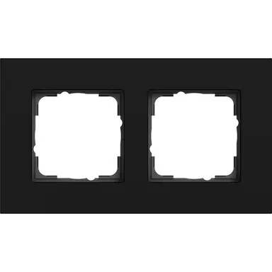 Gira 0212409 afdekraam 2-voudig Esprit aluminium zwart mat