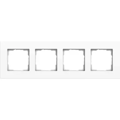 Gira 0214403 afdekraam 4-voudig Esprit aluminium wit glans