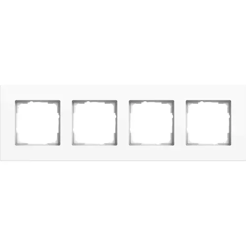 Gira 0214403 afdekraam 4-voudig Esprit aluminium wit glans