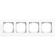 Gira 0214403 afdekraam 4-voudig Esprit aluminium wit glans