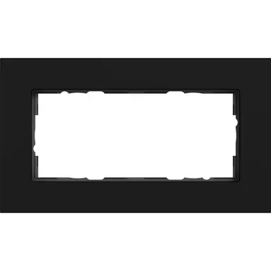 Gira 1002409 afdekraam 2-voudig zonder middenstijl Esprit aluminium zwart mat