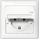 Gira 415703 wandcontactdoos randaarde klapdeksel IP44 compleet Systeem 55 wit glans