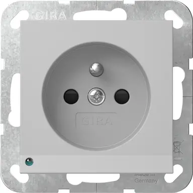 Gira 4489015 wandcontactdoos penaarde Belgie verhoogde aanraakbeveiliging met LED orientatielicht Systeem 55 grijs mat