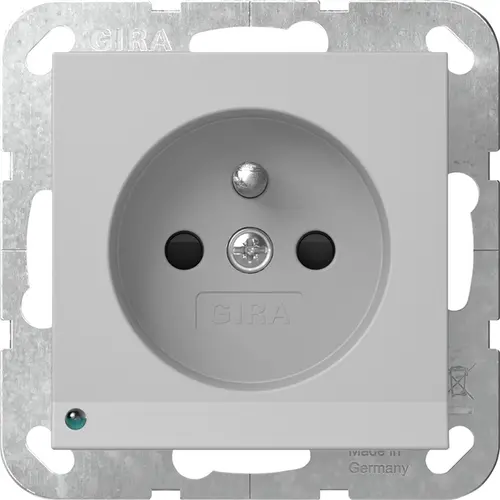 Gira 4489015 wandcontactdoos penaarde Belgie verhoogde aanraakbeveiliging met LED orientatielicht Systeem 55 grijs mat