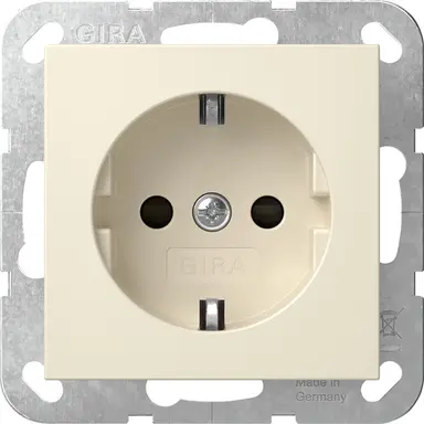 Gira 445301 wandcontactdoos randaarde verhoogde aanraakbeveiliging met klauwbevestiging Systeem 55 creme glans
