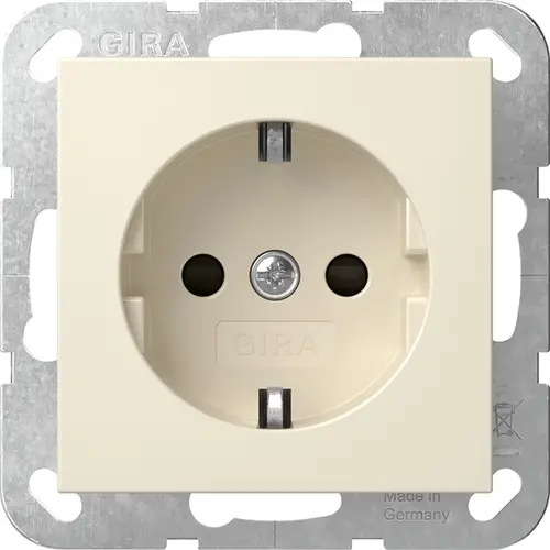 Gira 445301 wandcontactdoos randaarde verhoogde aanraakbeveiliging met klauwbevestiging Systeem 55 creme glans