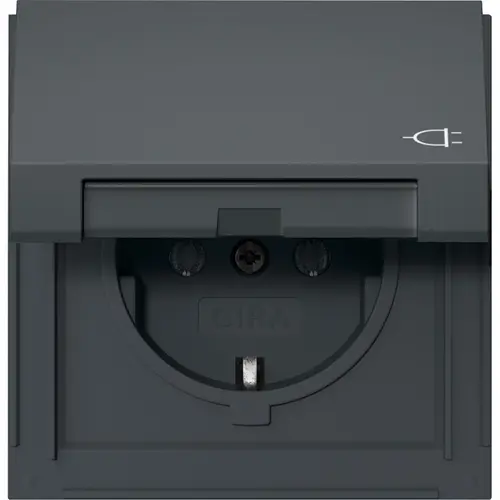 Gira 445467 wandcontactdoos randaarde met klapdeksel TX44 antraciet