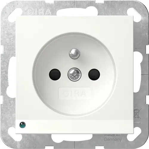 Gira 448927 wandcontactdoos penaarde Belgie verhoogde aanraakbeveiliging met LED orientatielicht Systeem 55 wit mat