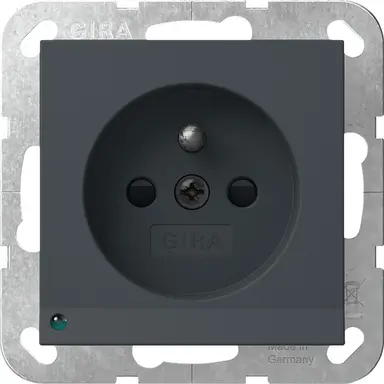 Gira 448928 wandcontactdoos penaarde Belgie verhoogde aanraakbeveiliging met LED orientatielicht Systeem 55 antraciet mat