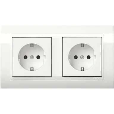 Gira 4921023 wandcontactdoos 2-voudig randaarde compleet wandgoot Type 10 Standaard 55 breed wit glans