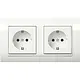 Gira 4921023 wandcontactdoos 2-voudig randaarde compleet wandgoot Type 10 Standaard 55 breed wit glans