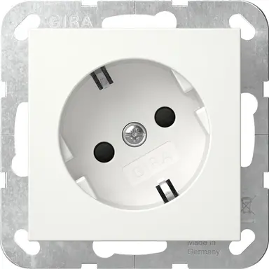 Gira 441803 wandcontactdoos randaarde met verhoogde aanraakbeveiliging 30 graden gedraaid Systeem 55 wit glans