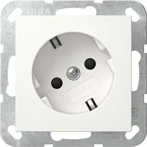 Gira 441803 wandcontactdoos randaarde met verhoogde aanraakbeveiliging 30 graden gedraaid Systeem 55 wit glans