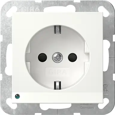 Gira 417003 wandcontactdoos RA met verhoogde aanraakbeveiliging LED-orientatielicht Systeem 55 wit glans