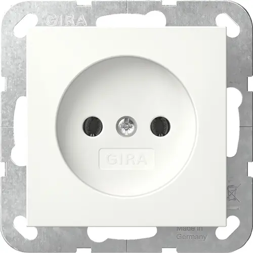 Gira 448003 wandcontactdoos zonder randaarde Systeem 55 wit glans