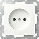 Gira 448003 wandcontactdoos zonder randaarde Systeem 55 wit glans