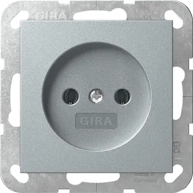 Gira 448026 wandcontactdoos zonder randaarde Systeem 55 aluminium mat