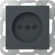 Gira 448028 wandcontactdoos zonder randaarde Systeem 55 antraciet mat