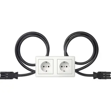 Gira 493503 wandcontactdoos 2-voudig randaarde compleet wandgoot Type 5 stekerbaar Standaard 55 wit glans