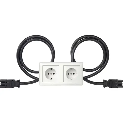 Gira 493503 wandcontactdoos 2-voudig randaarde compleet wandgoot Type 5 stekerbaar Standaard 55 wit glans