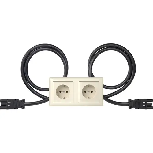 Gira 483101 wandcontactdoos 2-voudig randaarde compleet wandgoot Type 10 Standaard 55 creme glans