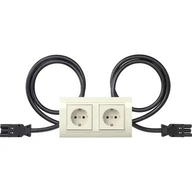 Gira 4931021 wandcontactdoos RA 2-voudig compleet wandgoot Type 10 stekerbaar Standaard 55 breed creme glans