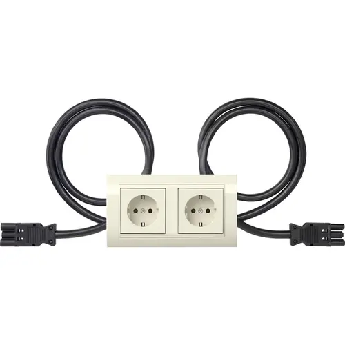 Gira 4931021 wandcontactdoos RA 2-voudig compleet wandgoot Type 10 stekerbaar Standaard 55 breed creme glans