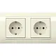 Gira 4921021 wandcontactdoos 2-voudig randaarde compleet wandgoot Type 10 Standaard 55 breed creme glans
