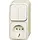 Busch-Jaeger 2601/5/2300 EAP500 combinatie serieschakelaar/wandcontactdoos met randaarde opbouw AP plus creme
