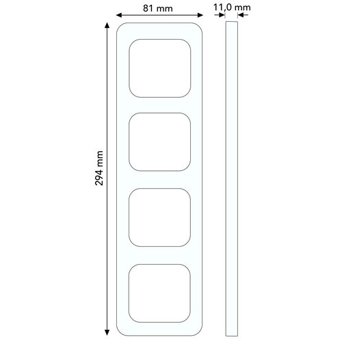 Busch-Jaeger 2514-212-500 afdekraam 4-voudig Standaard SI