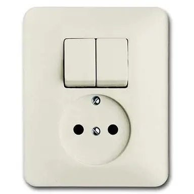 Busch-Jaeger 4310/5 UJ-212-503 combinatie serieschakelaar/wandcontactdoos zonder randaarde