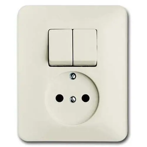 Busch-Jaeger 4310/5 UJ-212-503 combinatie serieschakelaar/wandcontactdoos zonder randaarde