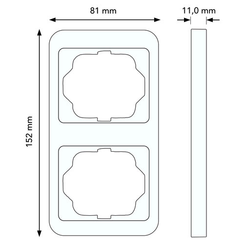 Busch-Jaeger 1722-20 afdekraam 2-voudig horizontaal Alpha Nea platin OP=OP