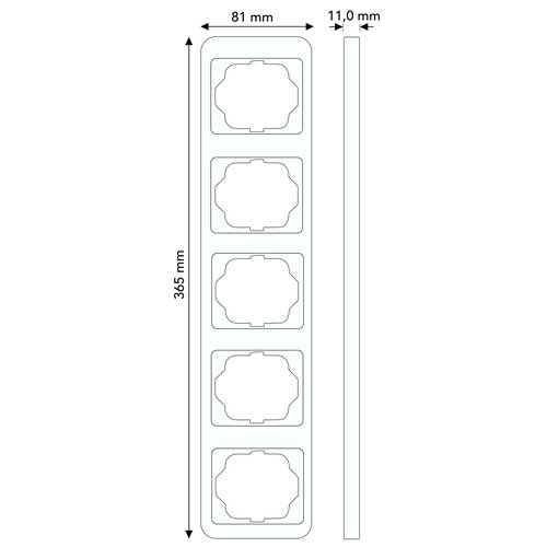 Busch-Jaeger 1735-20 afdekraam 5-voudig verticaal Alpha Nea platin OP=OP
