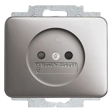 Busch-Jaeger 2300-01 UC-20-500 wandcontactdoos zonder randaarde kindveilig Alpha platin
