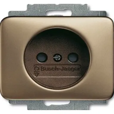 Busch-Jaeger 2300-01 UC-21-5 wandcontactdoos zonder randaarde kindveilig Alpha brons