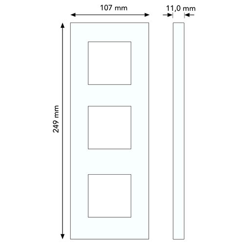 Busch-Jaeger 1723-825 afdekraam 3-voudig Carat zwart glas