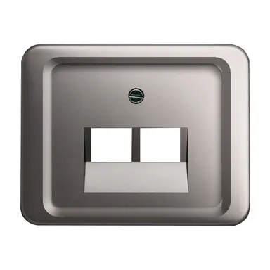 Busch-Jaeger 1803-02-20 centraalplaat RJ45 wandcontactdoos 2-voudig Alpha platin OP=OP