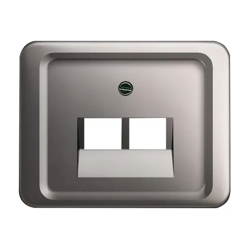 Busch-Jaeger 1803-02-20 centraalplaat RJ45 wandcontactdoos 2-voudig Alpha platin OP=OP