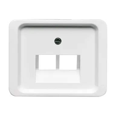 Busch-Jaeger 1803-02-24G centraalplaat RJ45 wandcontactdoos 2-voudig Alpha studiowit glans