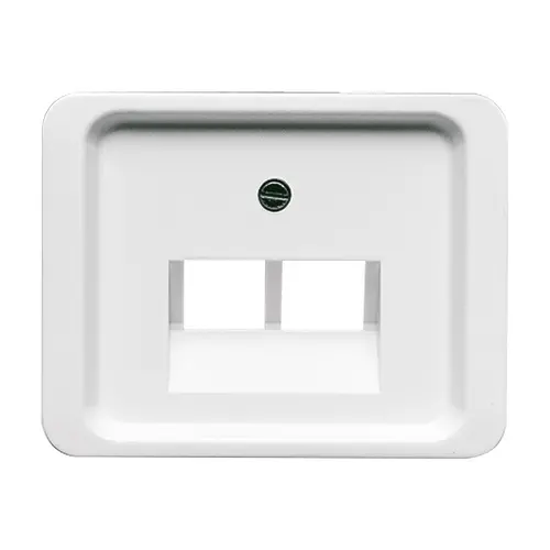 Busch-Jaeger 1803-02-24G centraalplaat RJ45 wandcontactdoos 2-voudig Alpha studiowit glans