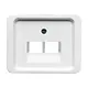 Busch-Jaeger 1803-02-24G centraalplaat RJ45 wandcontactdoos 2-voudig Alpha studiowit glans