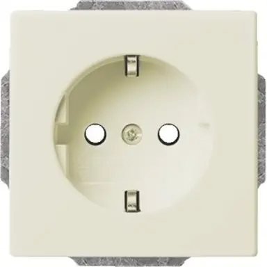 Busch-Jaeger 20 EUCR-82-503 wandcontactdoos randaarde steekklem Future Linear creme glanzend