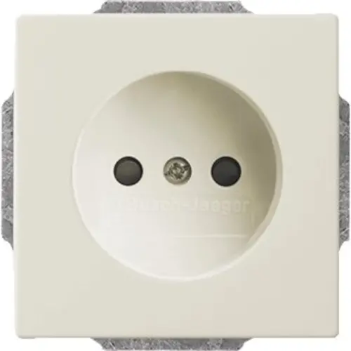 Busch-Jaeger 2300 UCRKS-82-503 Future Linear wandcontactdoos zonder randaarde kindveilig creme glanzend