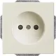 Busch-Jaeger 2300 UCRKS-82-503 Future Linear wandcontactdoos zonder randaarde kindveilig creme glanzend